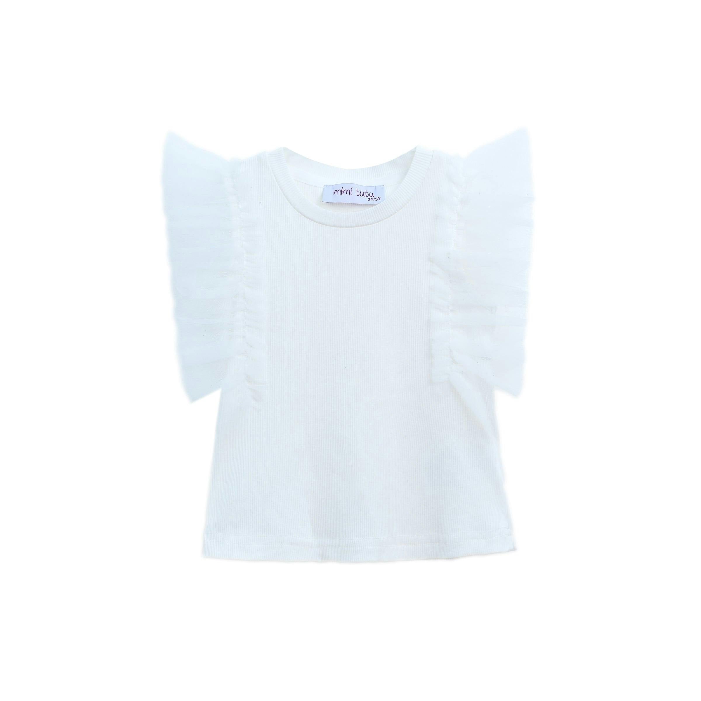 White Tulle Frill T-Shirt