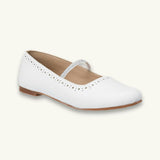 Sasha Ballet Flat | White Leather
