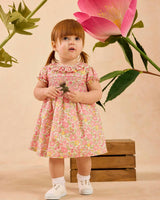 Baby Peach Sparkle Betsy Smocked Dress