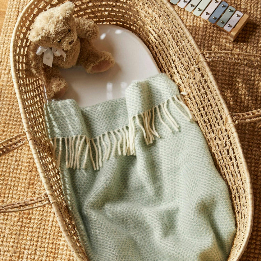Mornington New Wool Baby Blanket - Duck Egg