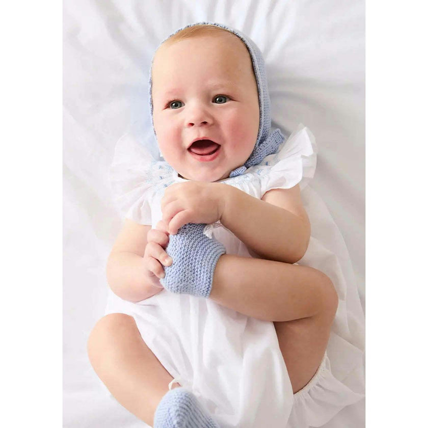 Hand Smocked Romper in Blue (3-18mths)