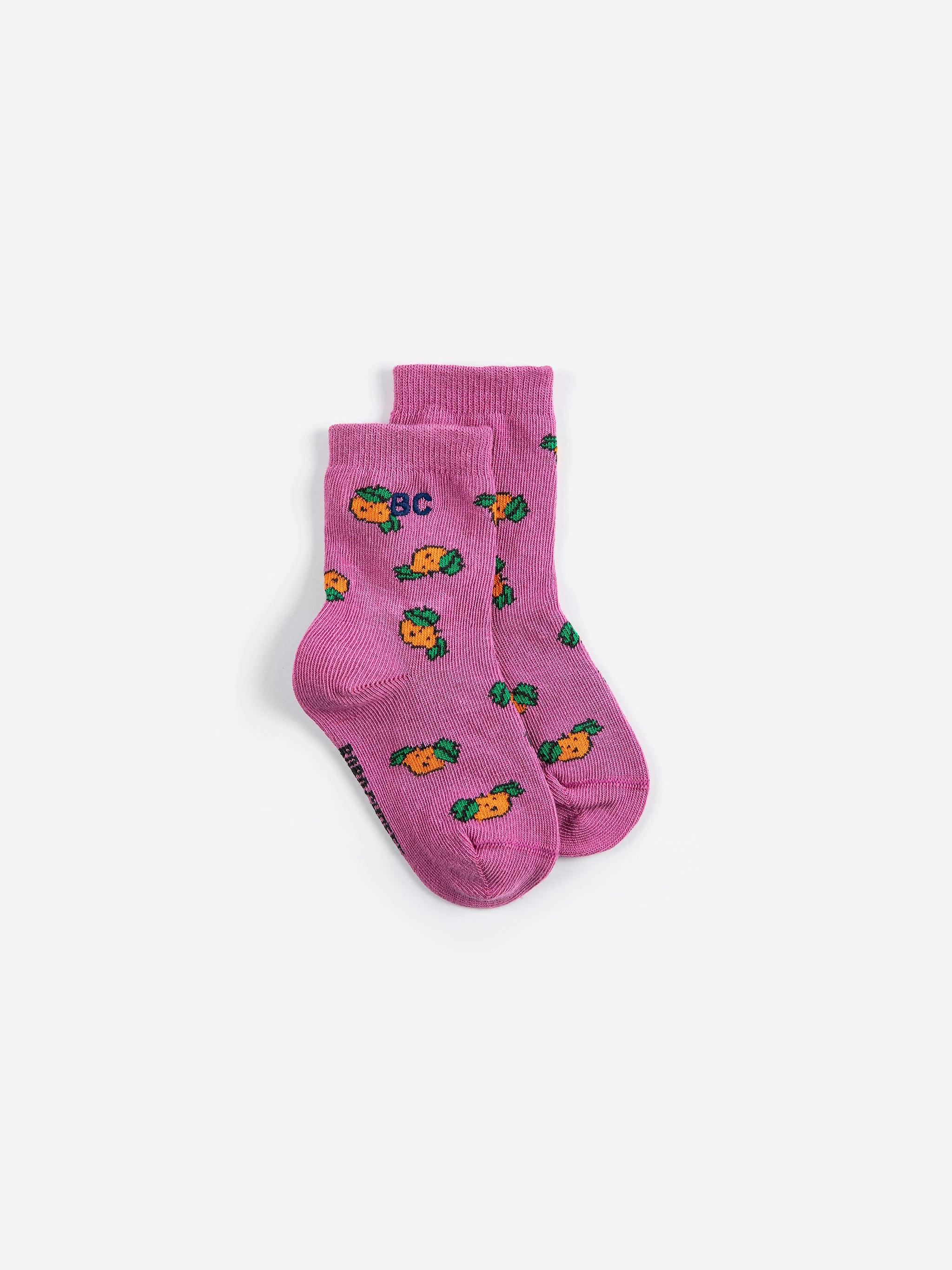 Tangerine all over short socks