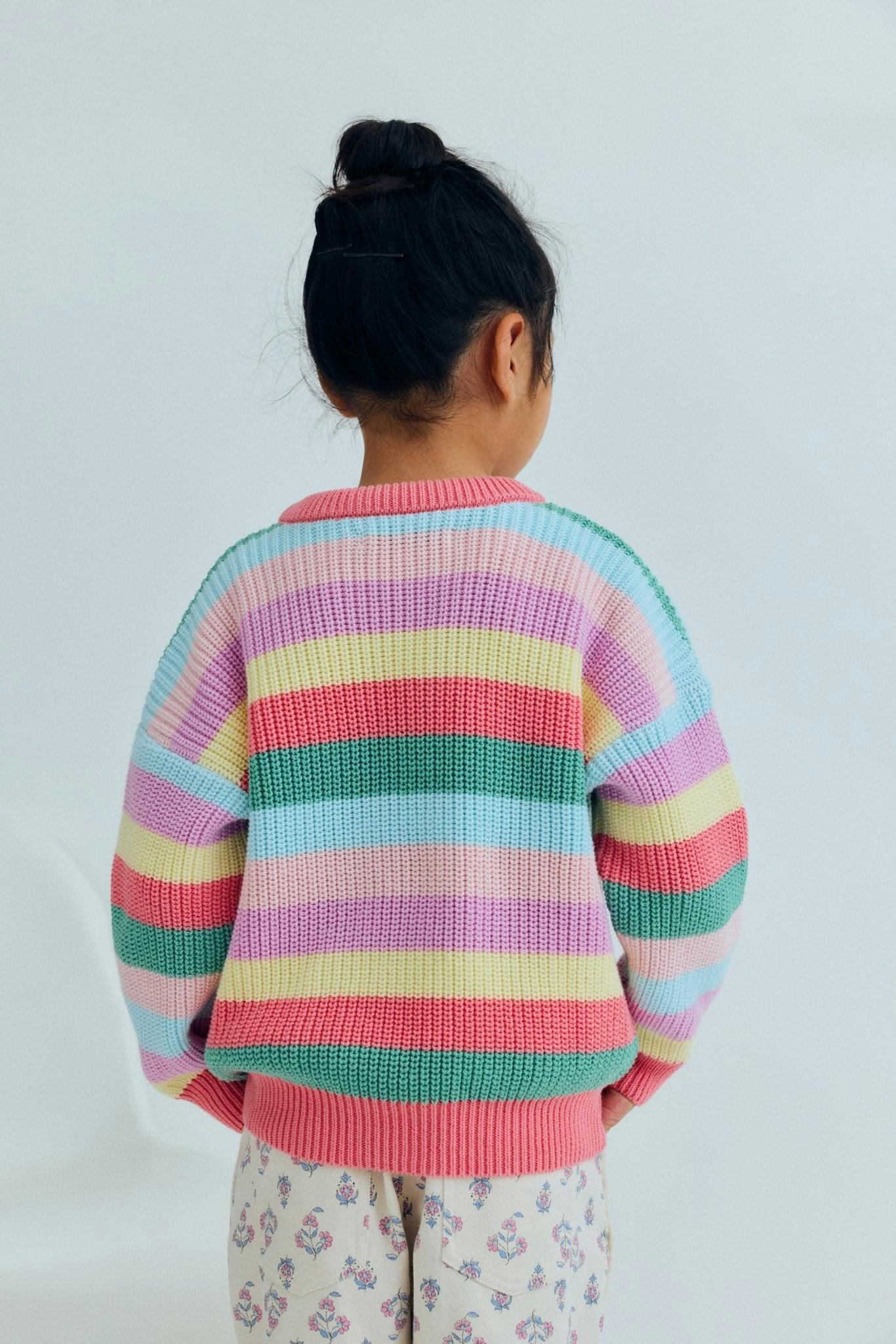 Canela Jumper Flamingo Pink Multicolor Stripes