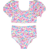 Floral Puff Sleeve Bikini