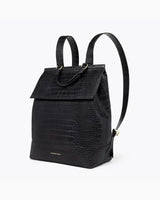 Chic, Stylish Padded Laptop Sleeve Backpack, Black Croc