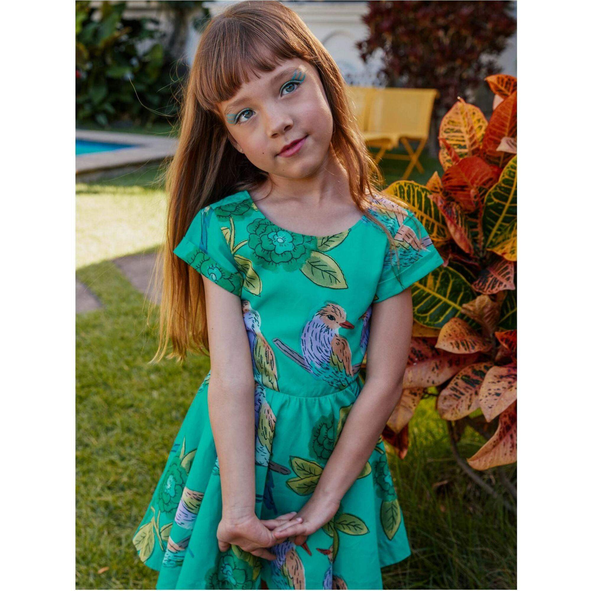 Button Back Skirted Dress, Purple