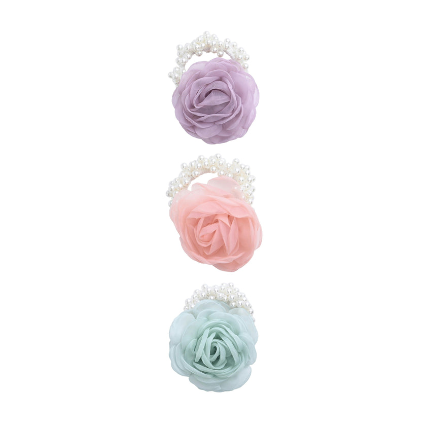 Pearl Petal Scrunchie set