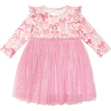 Coquette Bow Long Sleeve Tutu Dress