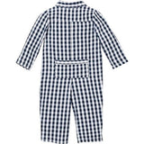 Baby's Twill Classic Romper in Navy Gingham
