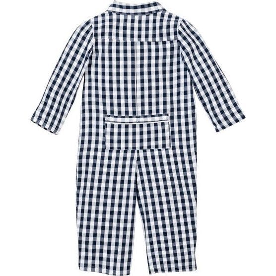 Baby's Twill Classic Romper in Navy Gingham