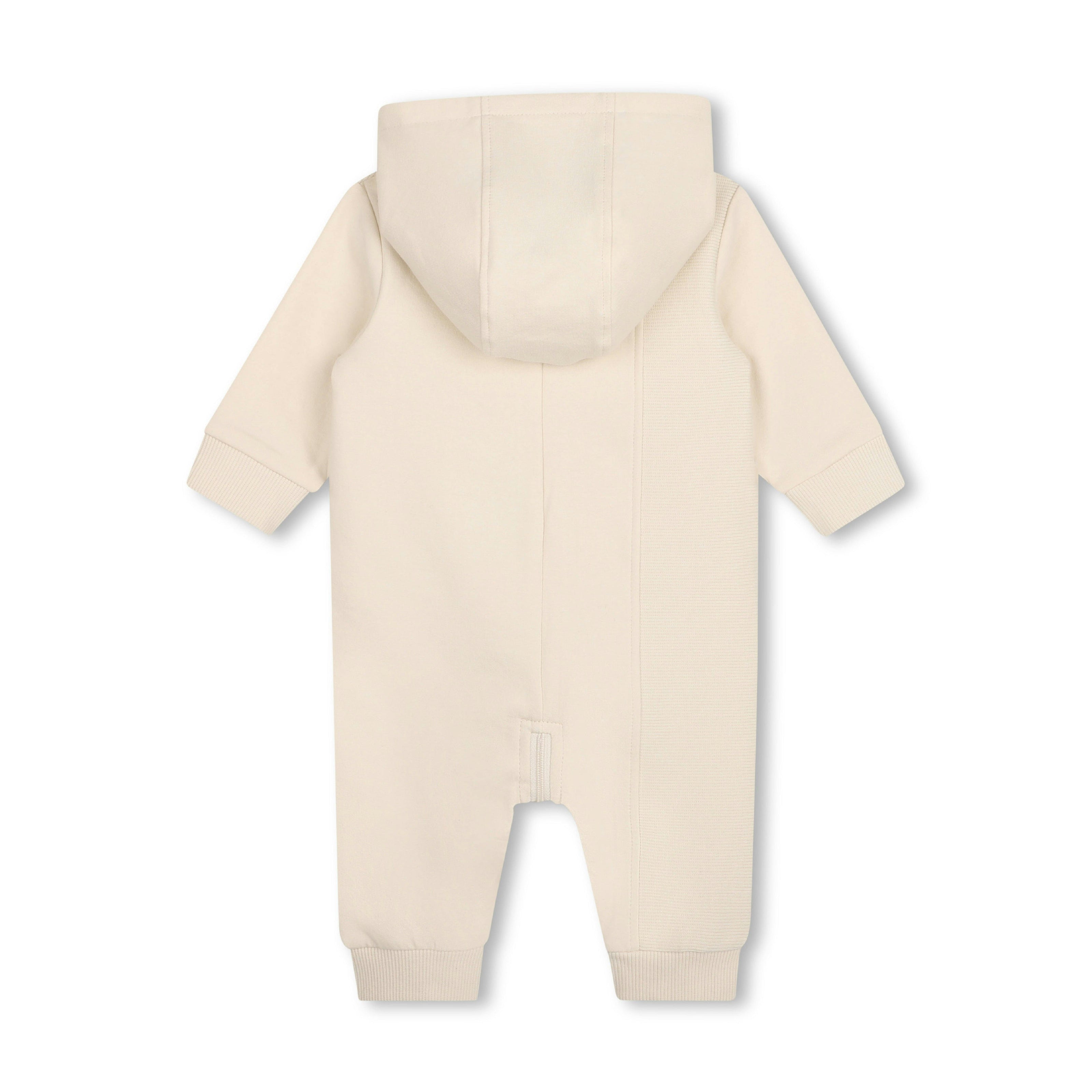 Beige Logo Baby Hooded Onesie