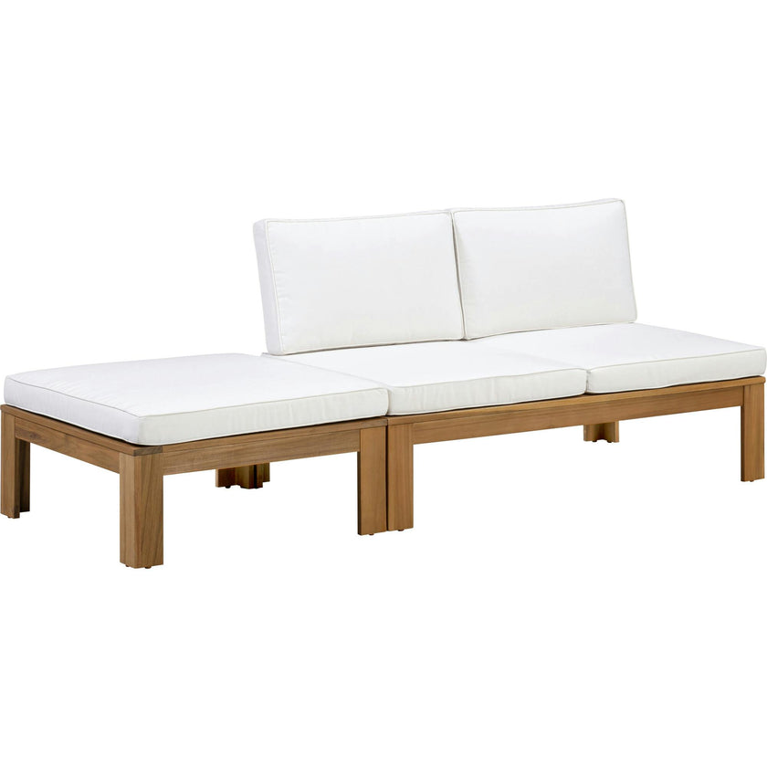 Teamson Home Acacia Modular Outdoor Sofa Set with Convertible Chaise Lounge