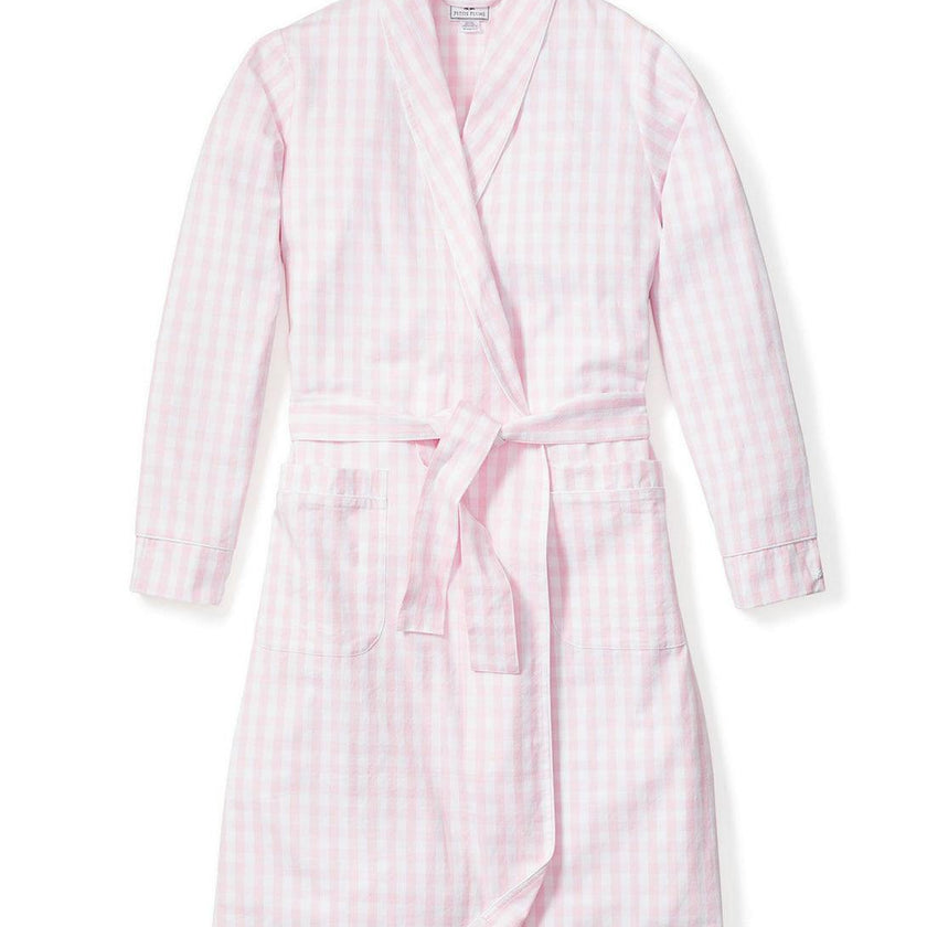 Women's Twill Robe in Pink Gingham