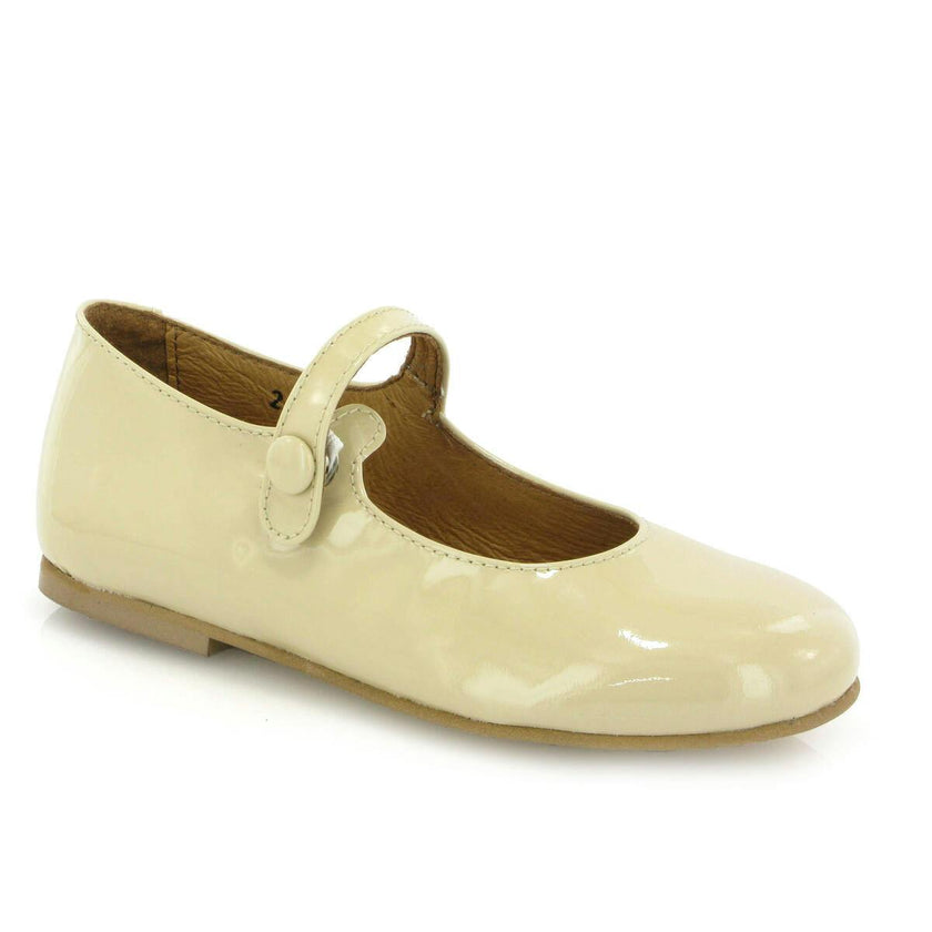 Patent Leather Mary Jane Ballerina, Beige