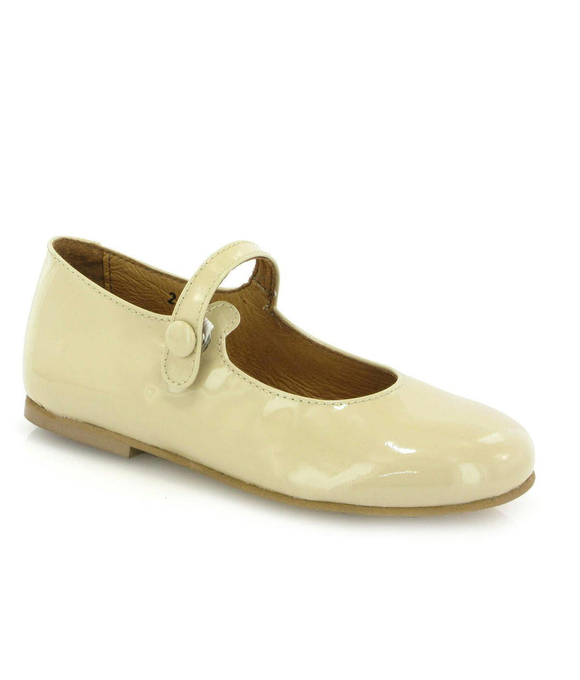 Patent Leather Mary Jane Ballerina, Beige