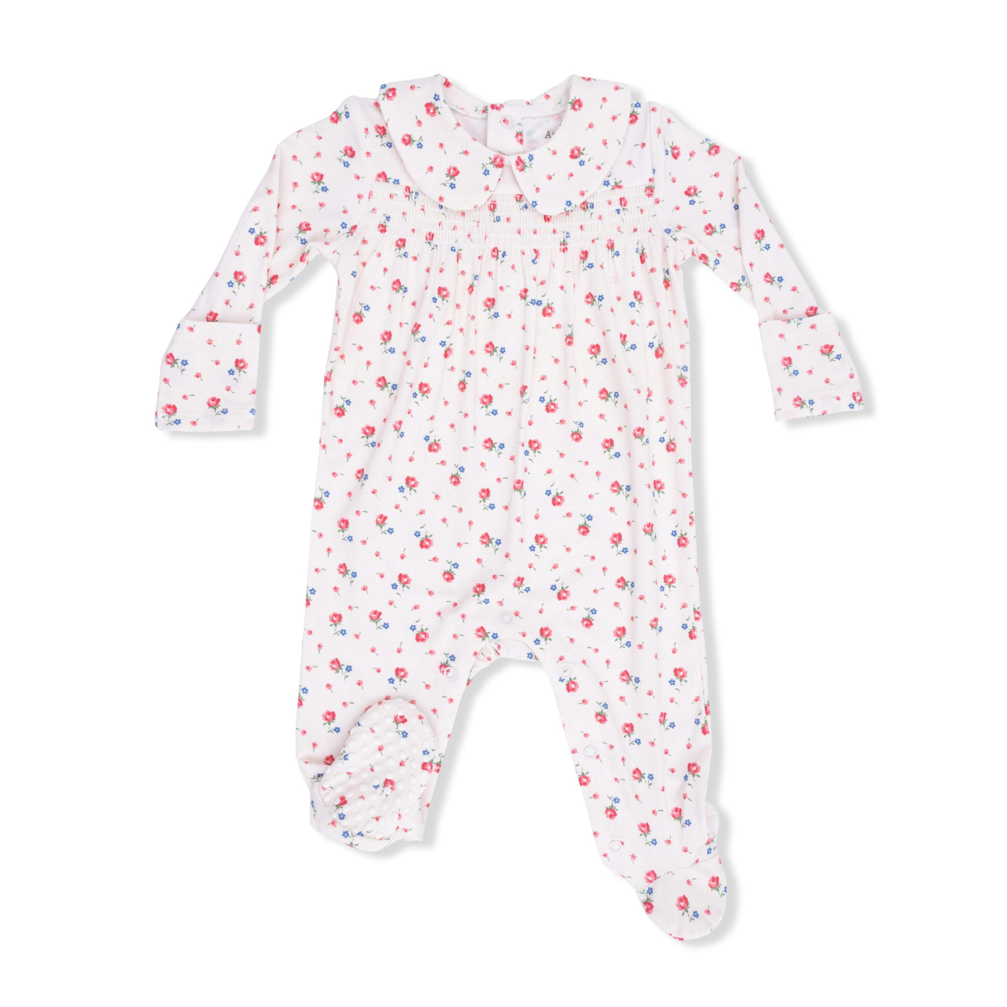 Joli Rosette - Smocked Peter Pan Snap Footie