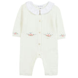 TARTINE ET CHOCOLAT Knit Floral Baby Jumpsuit