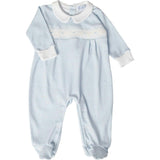 Blue Gingham Smocked Footie