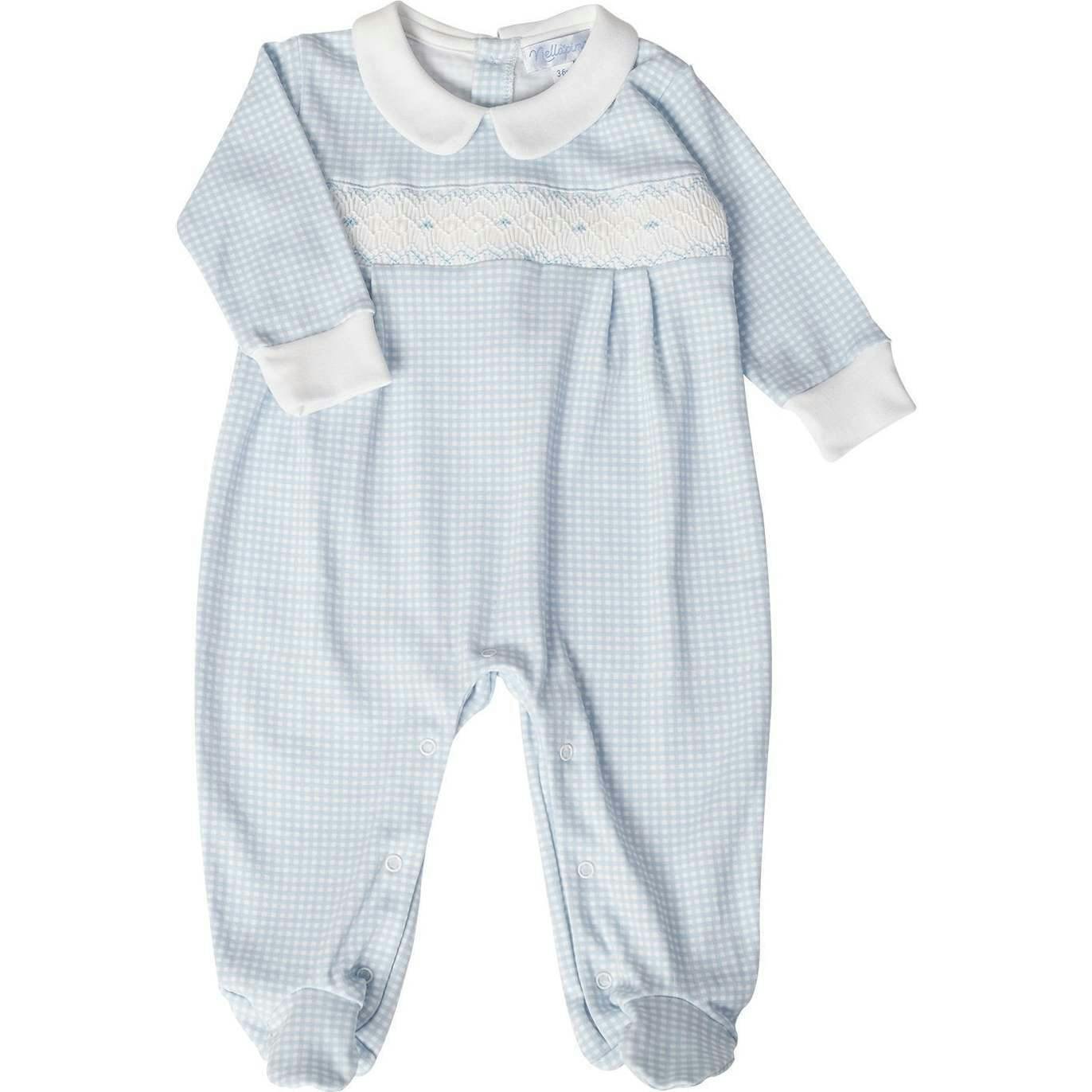 Pink Gingham Smocked Footie
