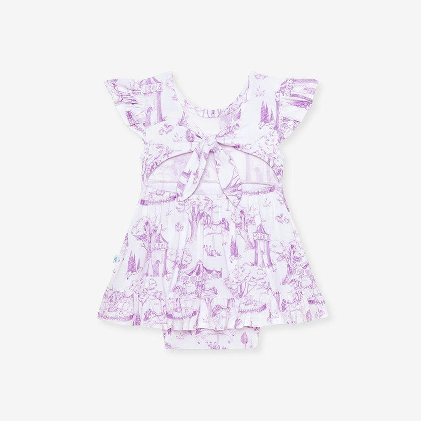 Babette Tie Back Ruffled Bodysuit Dress