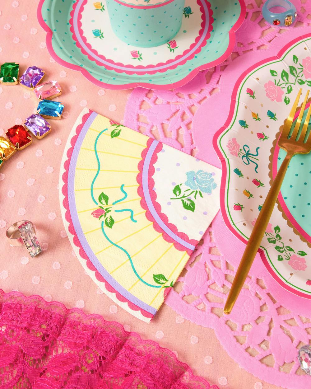 Tea Party Napkins - 24 pastel paper napkins