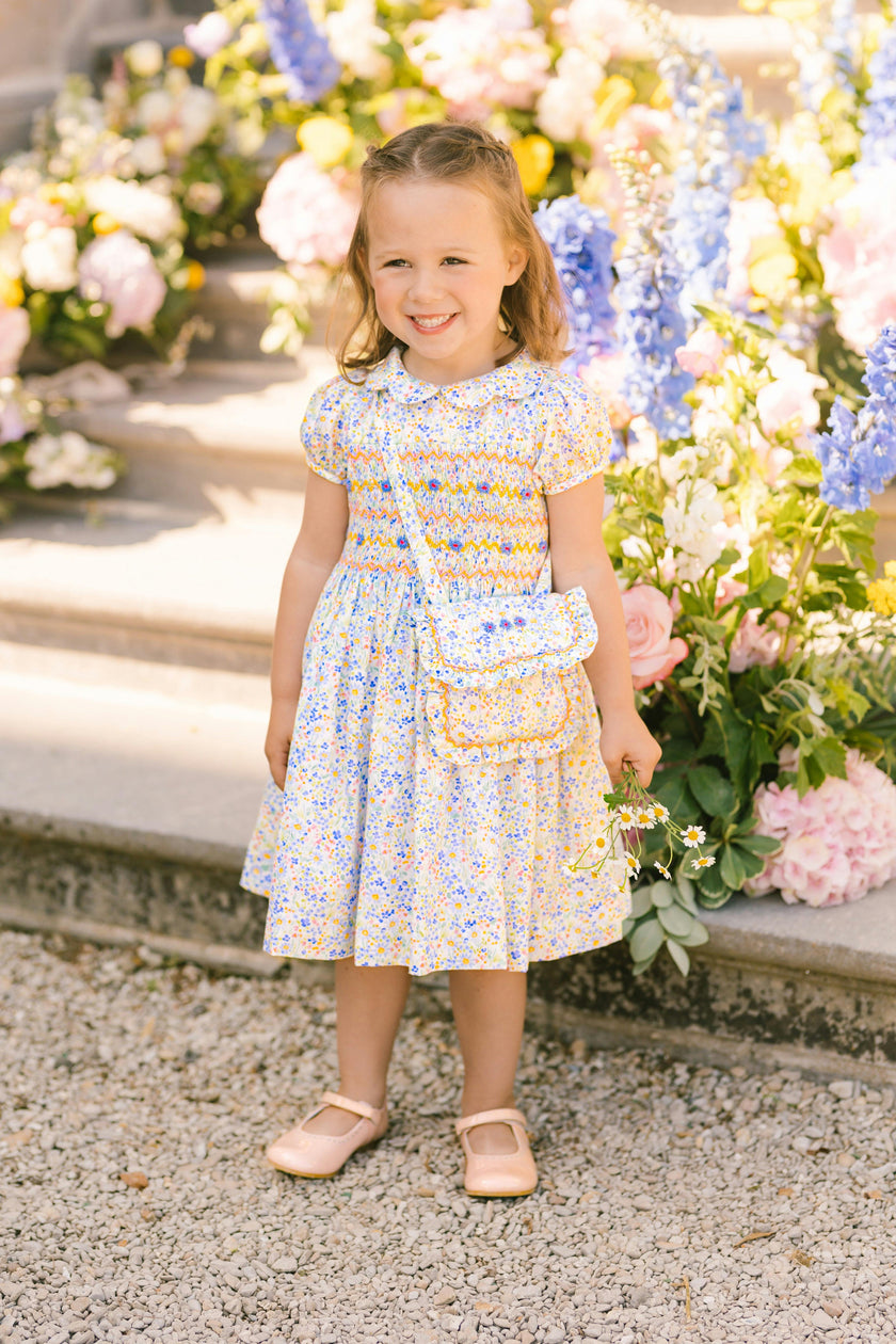 blue floral smocked dress Ondine styleattribute-flowy styles styleattribute-halter neck Isabella Backless Short White lively feel to the Size:XL (Plus Size)