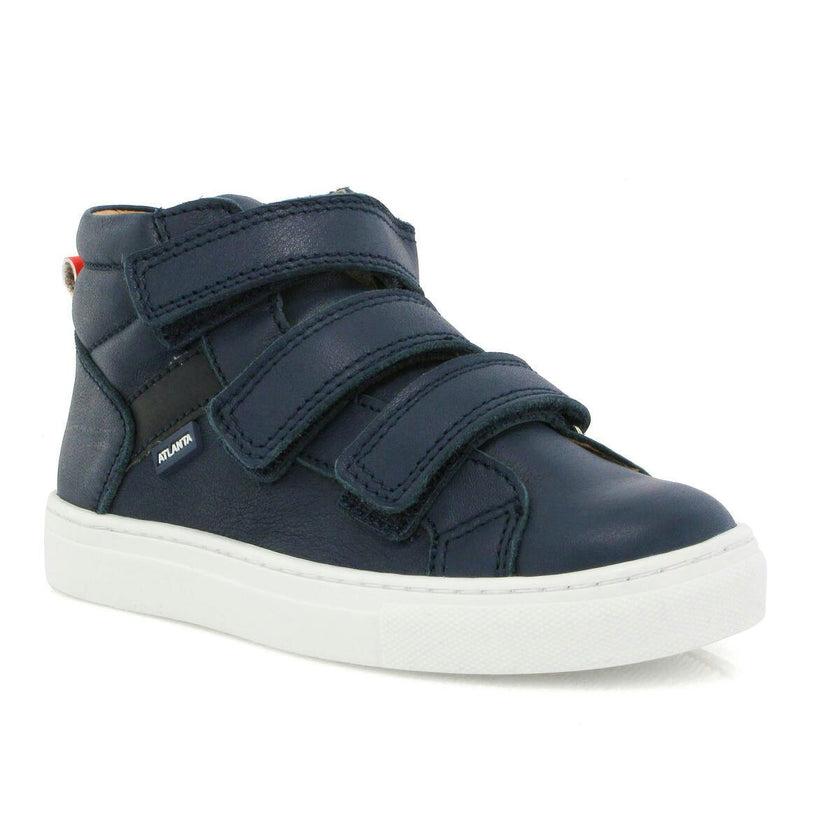 Soft Nappa Leather Sneaker Boots, Dark Blue