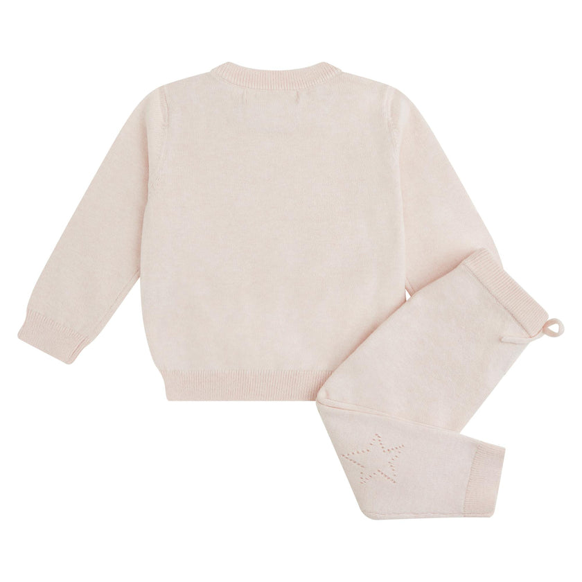 Pointelle Heart Crawler Set - Pink