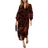 Brezze High Neck Velvet Burnout Mini Dress