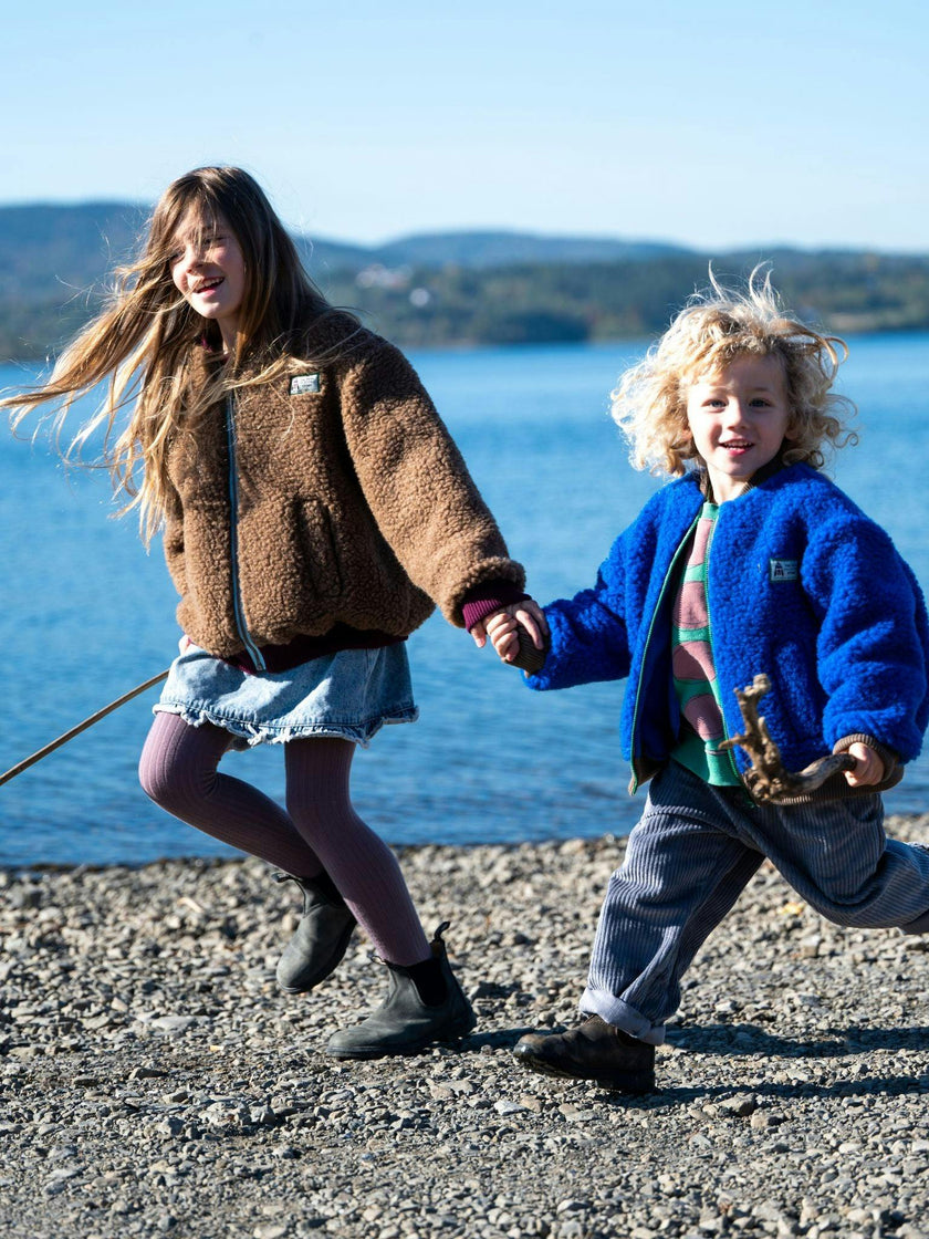 children's merino wool bomber jacket - cobalt