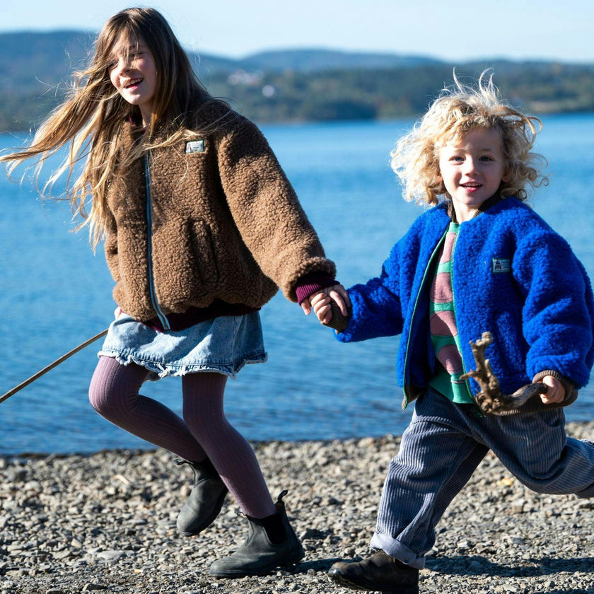 children's merino wool bomber jacket - cobalt