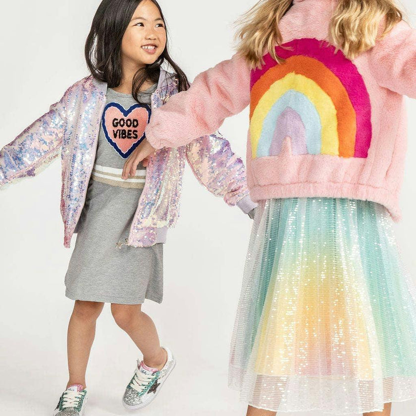 Rainbow Faux Fur Coat