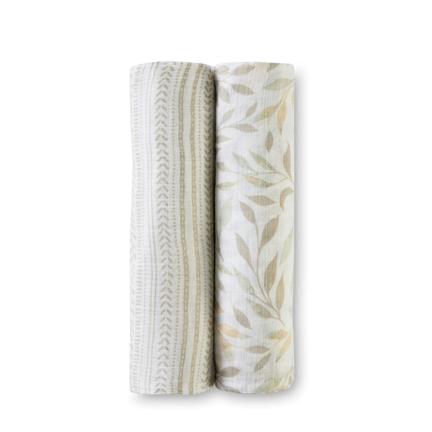 Willow Cotton Muslin Swaddle Blanket Set (Leaf, Set of 2)