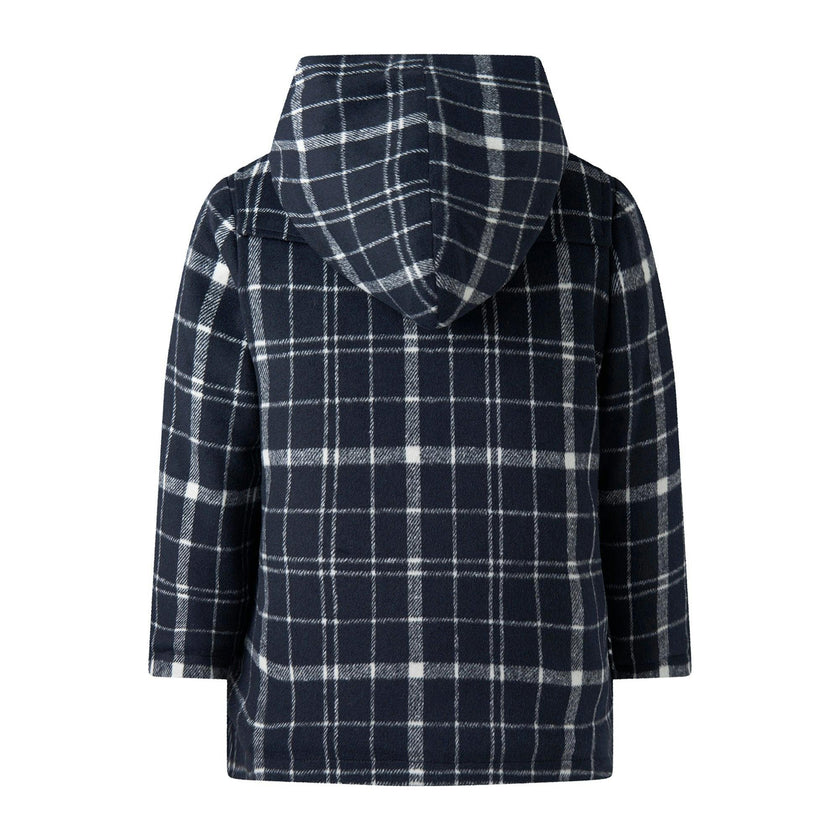 Navy Check Duffle Coat