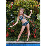 Ruffle Sleeve Tankini Swim Top, Multi