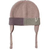 Chunky Ribbed Knit Chin Strap Snap Earflaps Elastic Fit Beanie