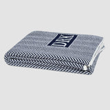 Custom Personalized Sustainable Knit Throw Blanket - Herringbone Initials