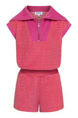 Wynne Romper Pink/Orange French Terry