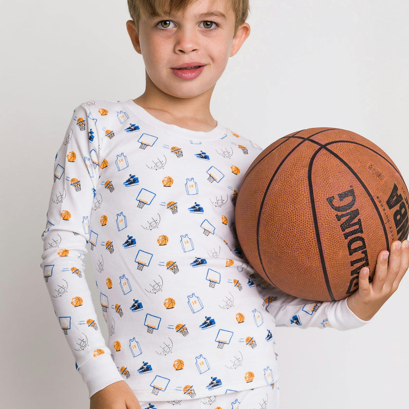 The Organic Long Sleeve Pajama Set [Basketball]