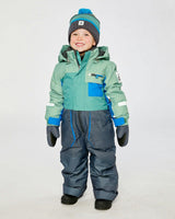 Kids One Piece Play Snowsuit Sage Green And Grey