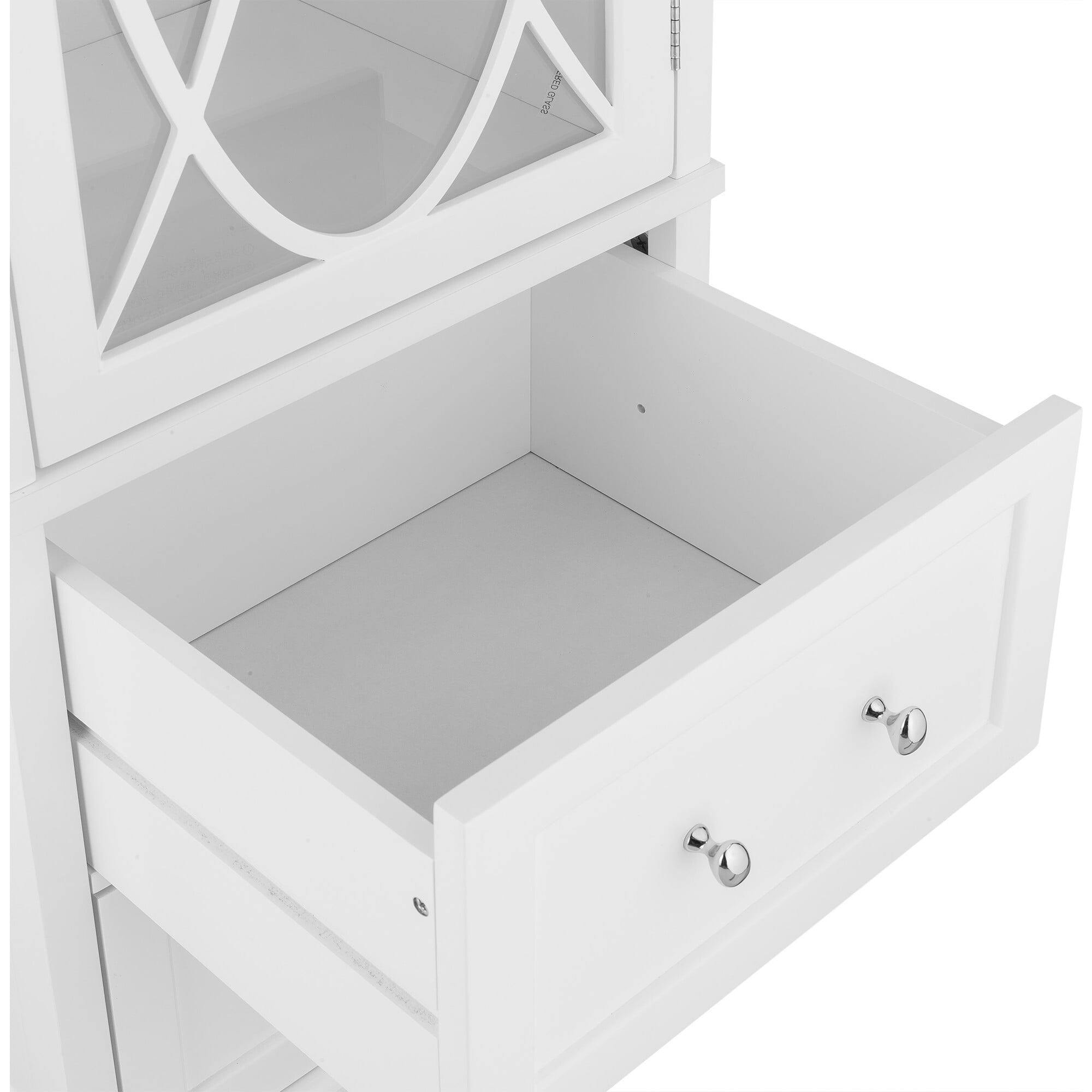 Florence Wooden Linen Tower Cabinet With Storage
