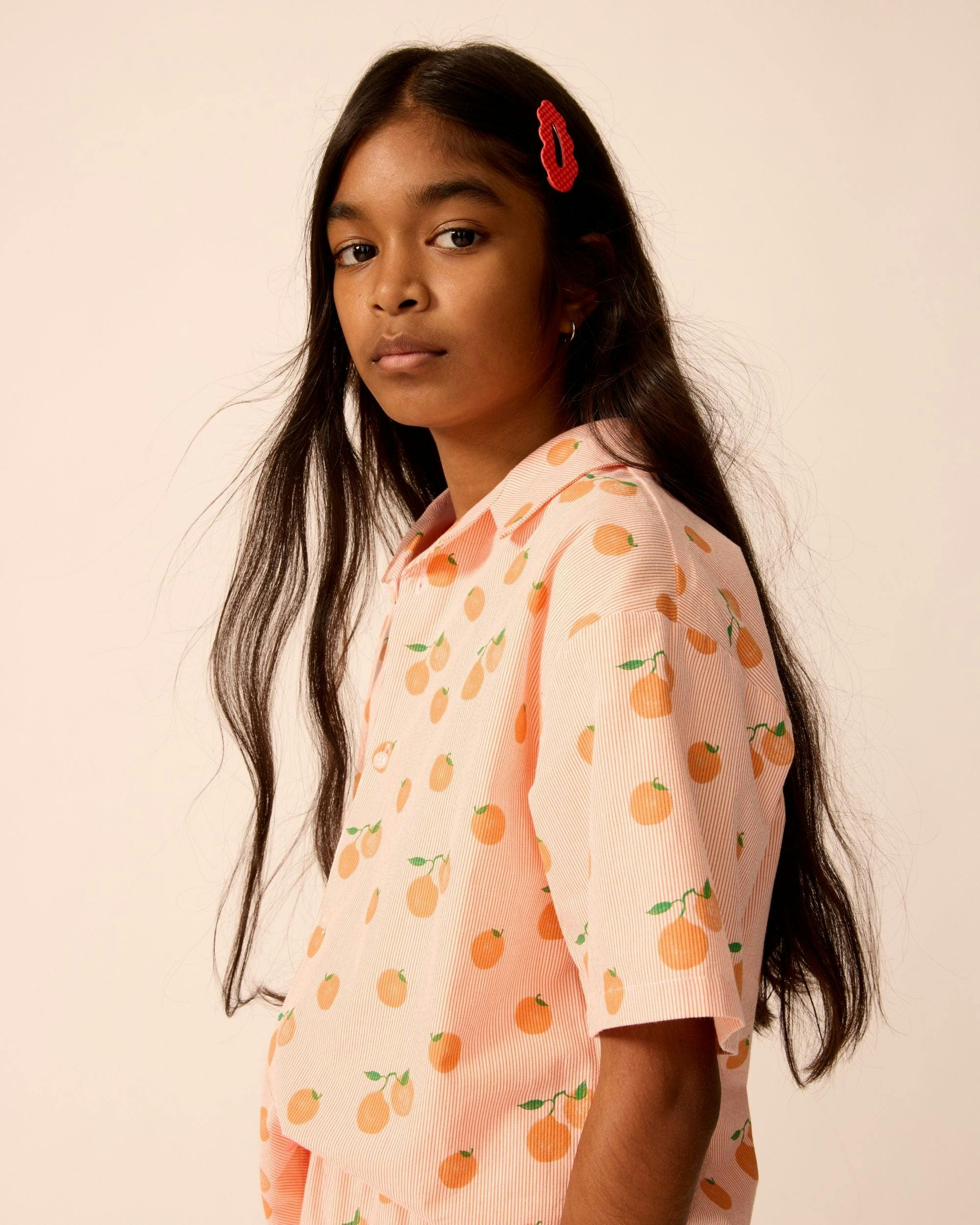 Bowling Shirt in Clementine