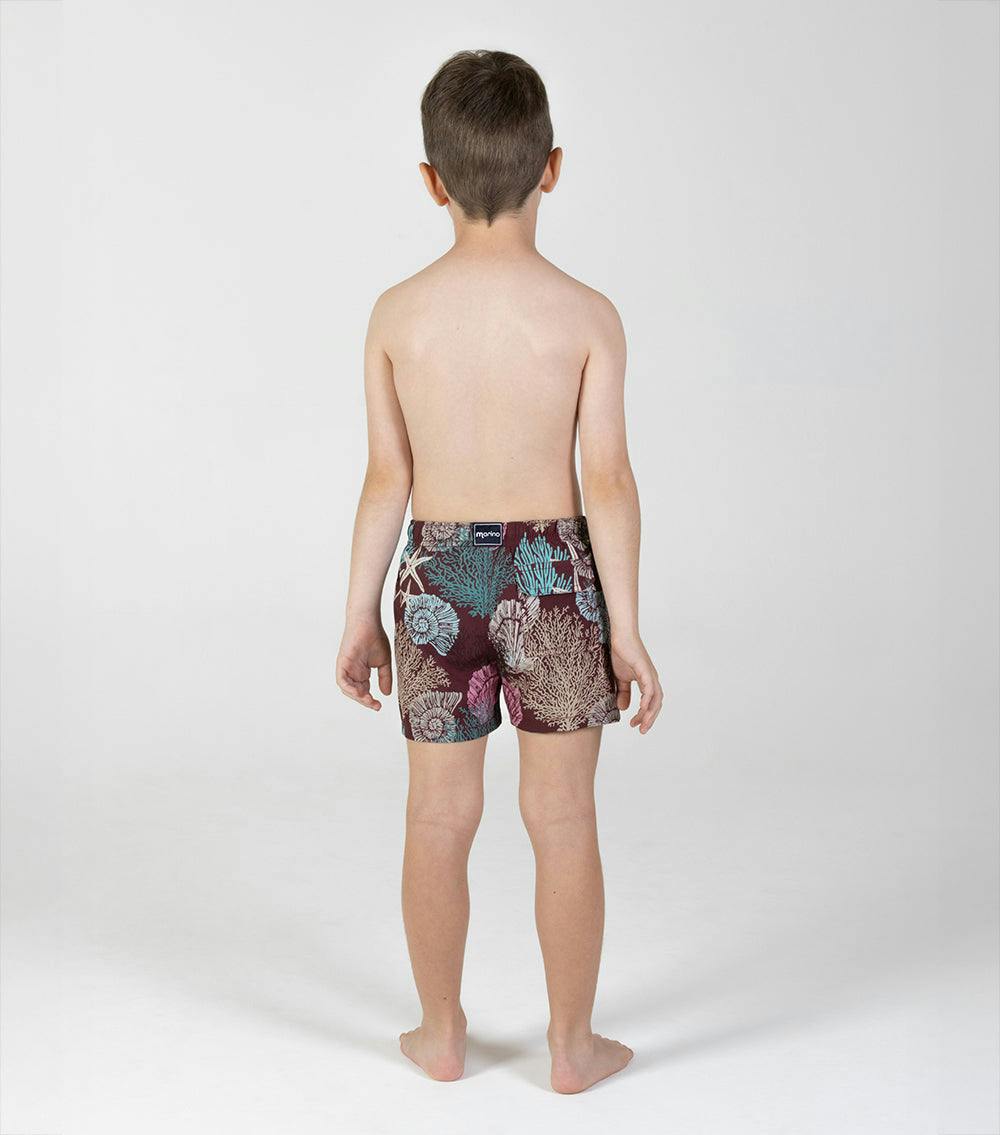 boys swim shorts burgundy corals