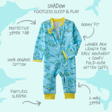 SHADOW Sleep & Play Baby Pajamas for Boys & Girls