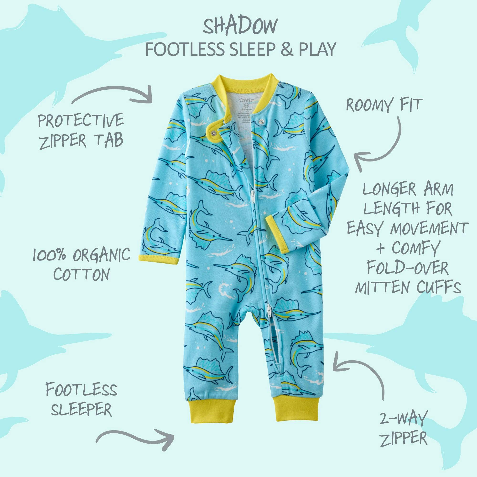 SHADOW Sleep & Play Baby Pajamas for Boys & Girls