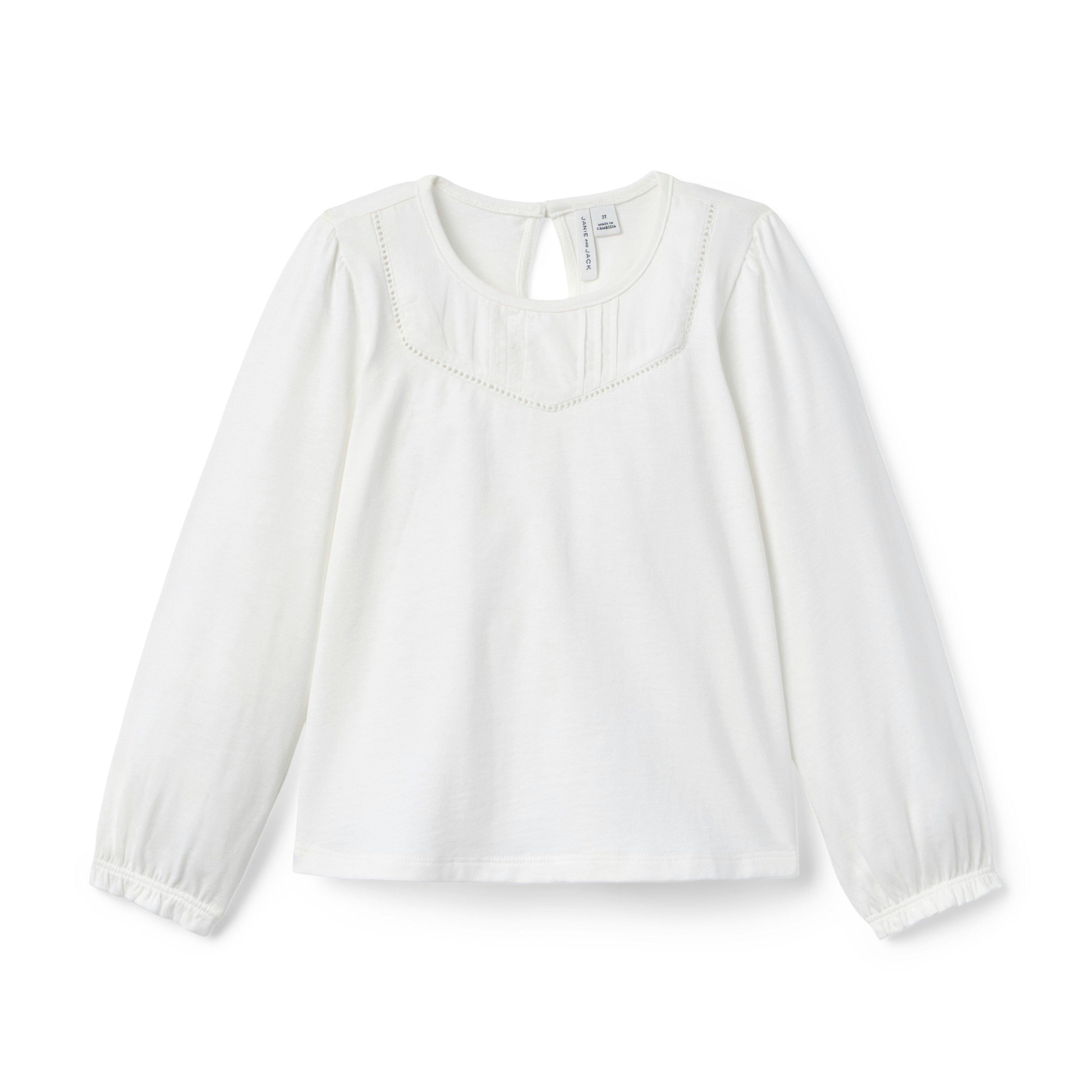 Pintuck Top, white