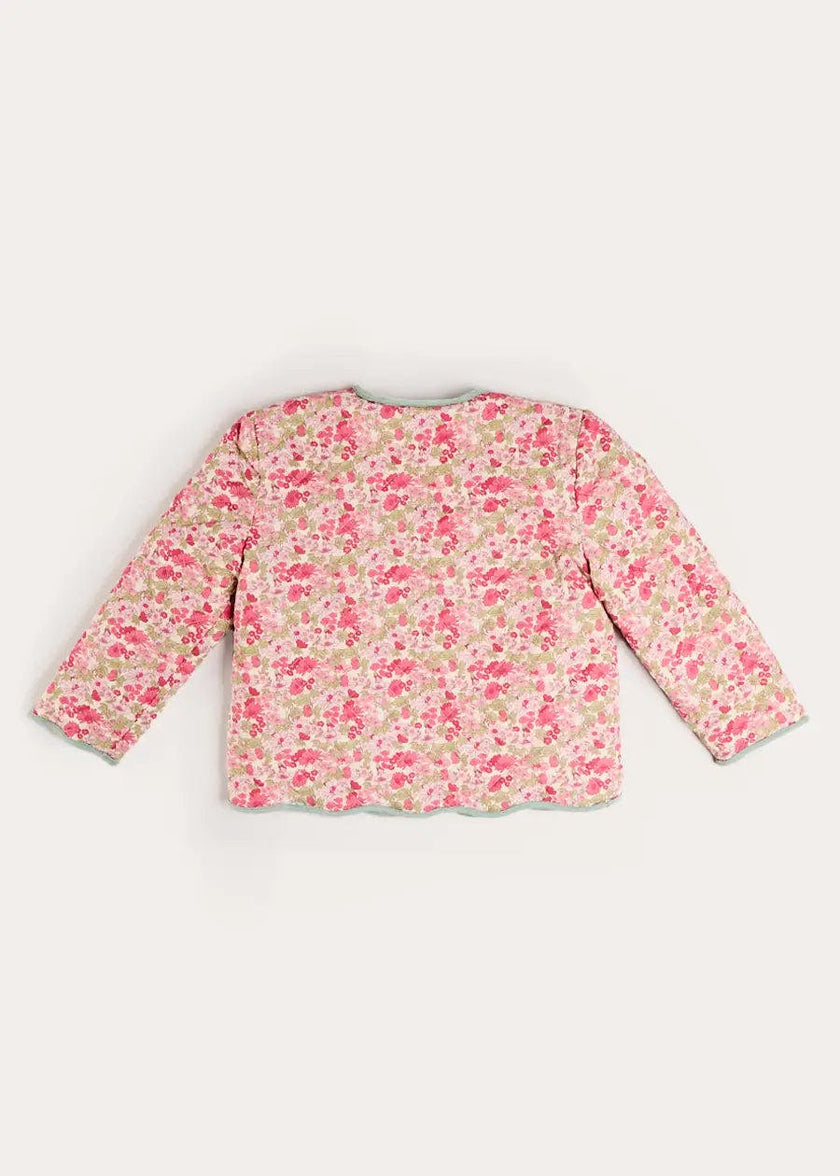 Margret Floral Reversible Quilted Jacket in Pink (4-12yrs)