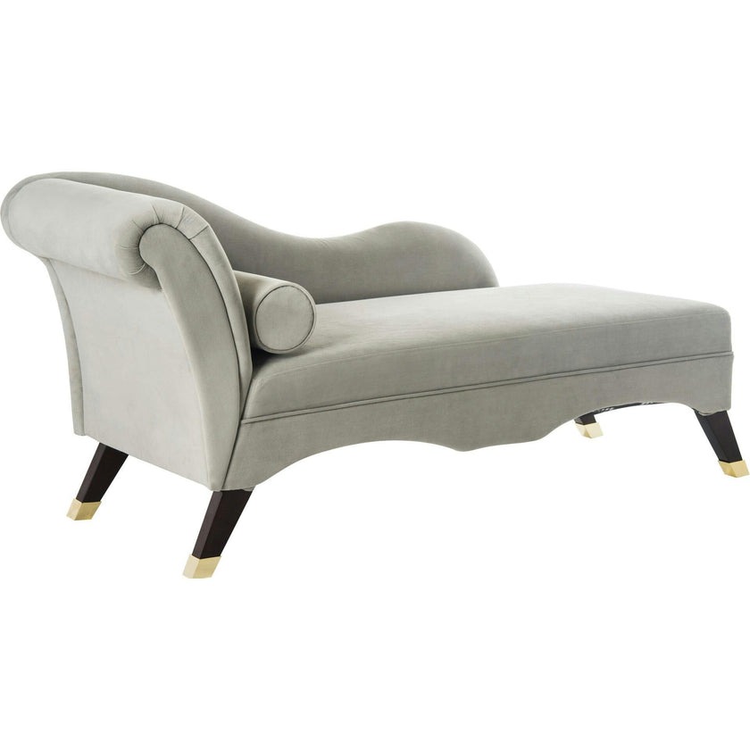Caiden Velvet Chaise with Pillow