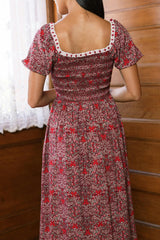 Sunday Best Dress in Garnet Ribboned Garden