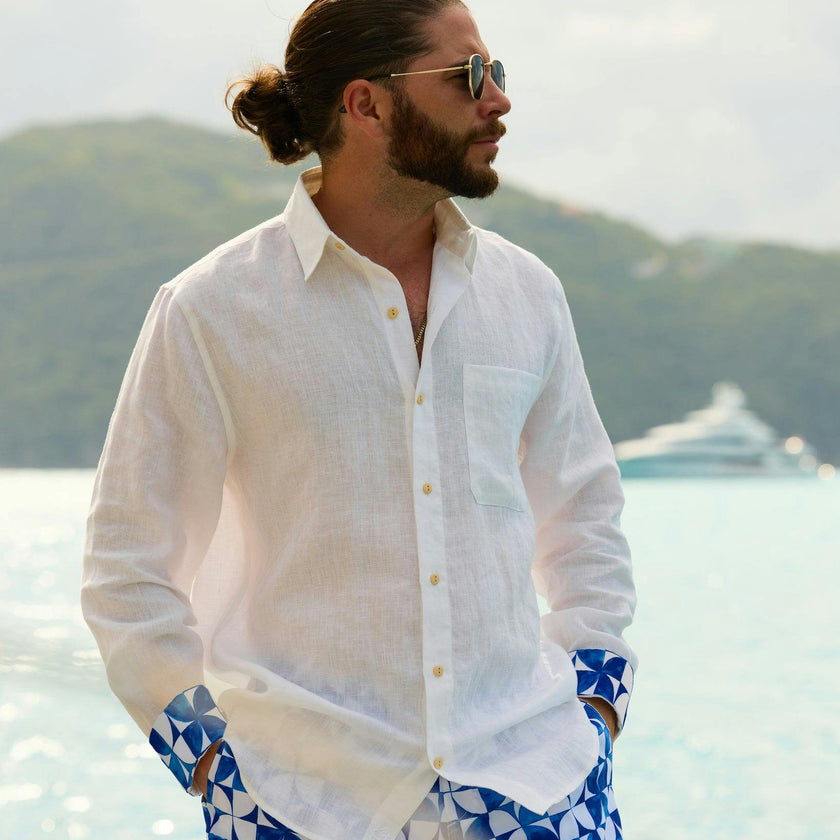 The Greece - Long Sleeve Linen Shirt